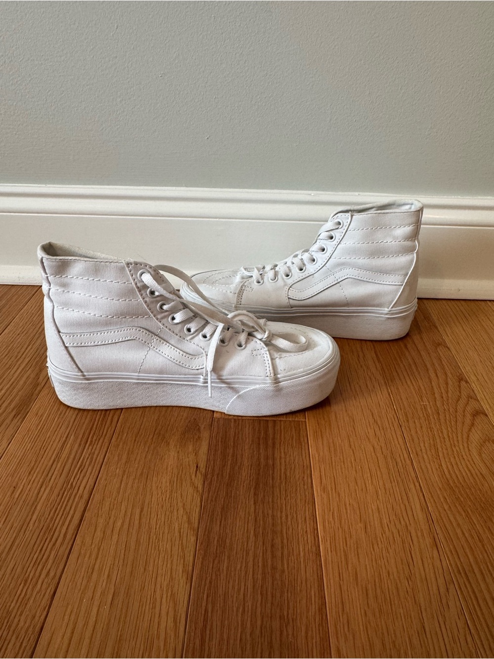 Vans White High-Top Platform Sneakers - Women's - Picture 3 of 9